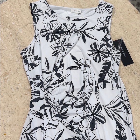 Olivia Grey TROPICAL MAXI Black and White Dress Style #: 348750 - Picture 3 of 5